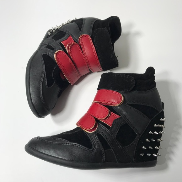 Wild Diva Shoes - $9 Punk goth spike high top shoes black 6.5 wedge